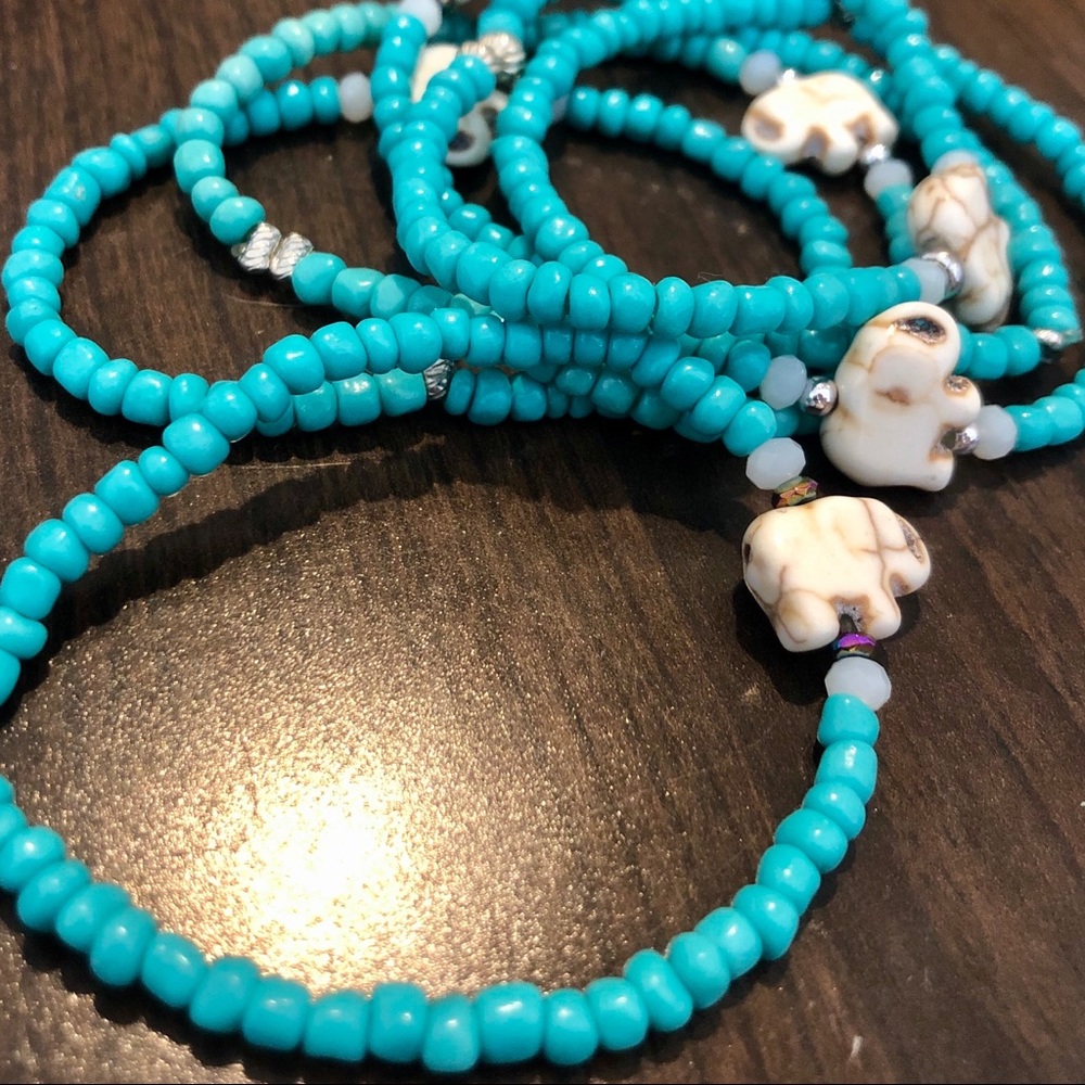 Handmade Beaded Elephant Bracelet